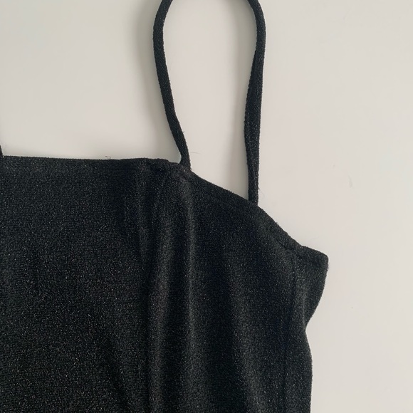Sparkly Black Body-con Midi Dress Forever 21 Sz S - Picture 2 of 4